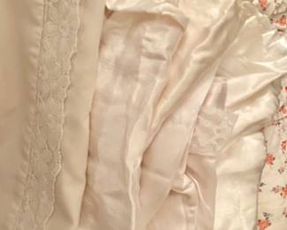 Beautiful sets of champagne, color, satin pillowcases, vintage luxury