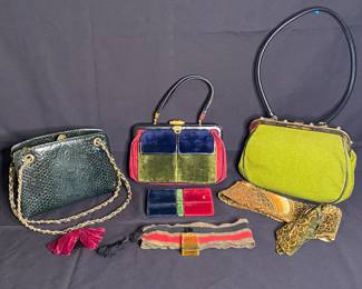Beautiful vintage bags, velvet Italian bag