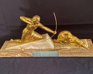 Bronze and Onyx art deco, heavy sculpture
