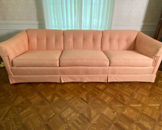 Mid-century sofa in pastel peach very nice