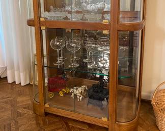 Antique iron horse with circus car, antique cast-iron, child’s toy stove, lots of beautiful glass ware