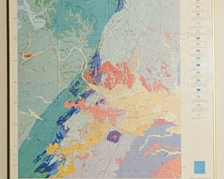 Large vintage pastel color, Texas geological map