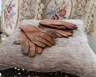 Baby riding gloves and heavy iron stool