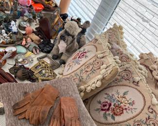 French petit point fringe pillows