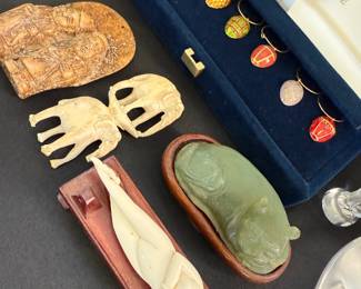 Jade and bone pieces