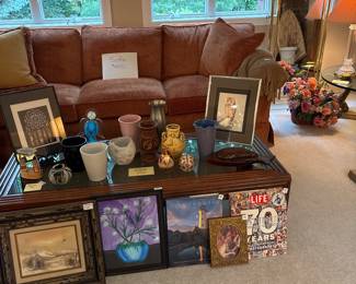 Coffee table sold
Vintage Vases and artwork various prices. Cheap
