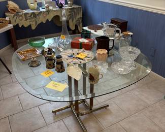 Vintage kitchen table $300
Orrefors decanter $60