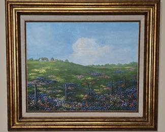 Bluebonnets Painting by Jo Hairston