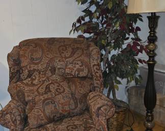 Tapestry Recliner - Artificial Plant - Floor Lamp