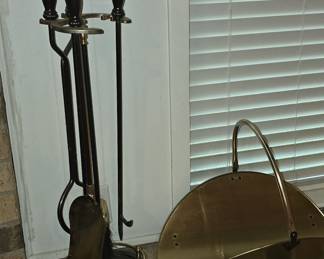 Fireplace Tools - Brass Log Holder