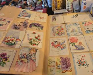 Large Scrapbook of Vintage Greeting Cards