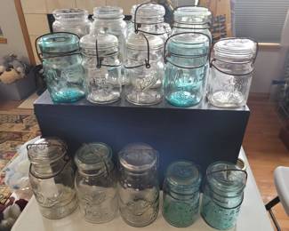 large selection of glass jars