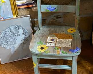 hand painted child's chair
