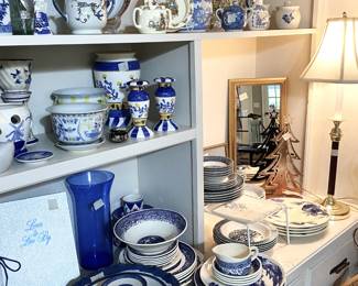 blue and white