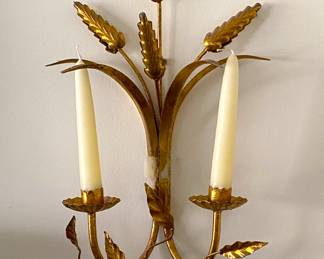 vintage Italian gilt wall sconces