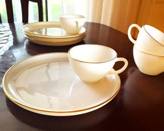 vintage FireKing 1950's milk glass 8 piece snack set