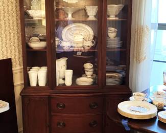 Duncan Phyfe dining suite-- China cabinet, buffet, table and 8 chairs