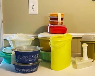 vintage Tupperware and Pyrex