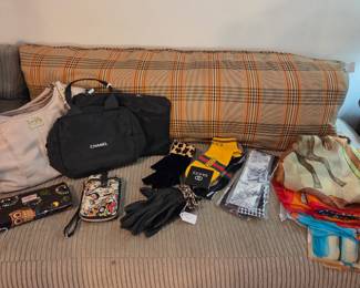 Variety of Purses, Purse ties, scarves, gloves some new with tags
