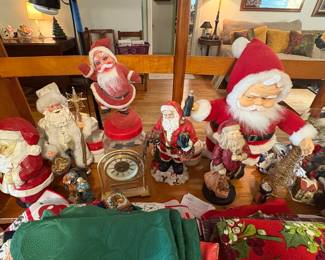 Coke Santa, Brass clock, Variety of Santa figurines