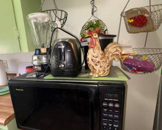 Panasonic Microwave, Toaster, Bender, Wire hanging baskets, fry daddy