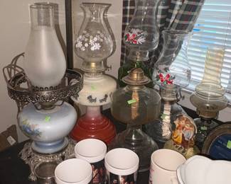 Vintage Oil Lamps - Scottie Dogs, Christmas and others