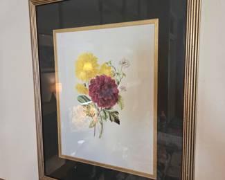 Framed floral prints