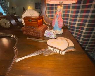 Comb, brush & mirror set