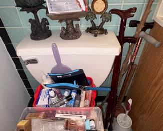 Makeup, bathroom decor and accessories, canes