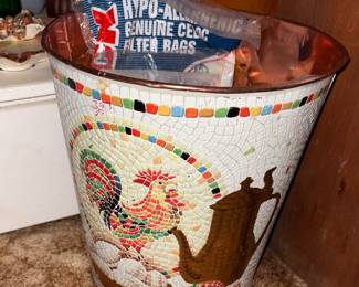 Vintage Rooster Trash Can