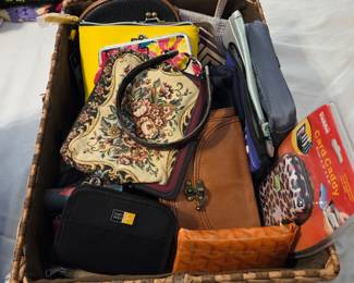Wallets, purses, glasses