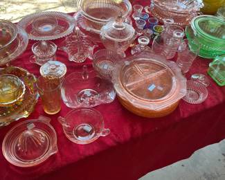 Depression glass and uranium glass