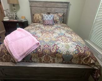Custom bedding by a designer in Houston. Fits a queen bed.