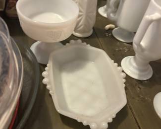 Unique milk glass pieces