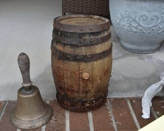 WOODEN KEG, TEACHER'S BELL