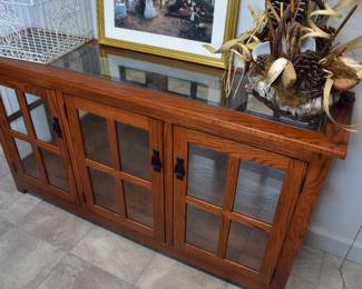 AMISH OAK HANDCRAFTED CONSOLE-SERVER