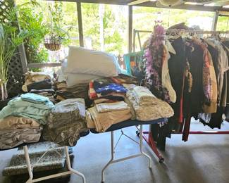 Bedding/towels/Women's evening wear.