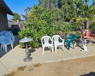 Patio chairs.