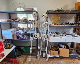 Metal shelving.