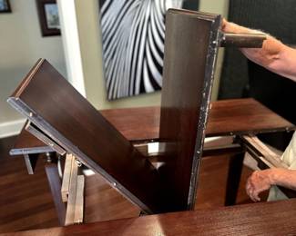 High Top Table has additional hidden leaf to enlarge table to accommodate 8 people