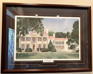 Elaine Speed Nelley Print - Belle Meade Mansion - signed #218 of 2000. 33" x 25.25" - framed, matted, and glass included.