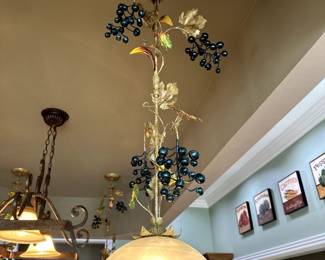 Metal hanging lamps with globe (we have two)