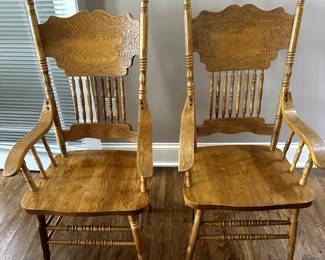 Oak armed chairs - matching set