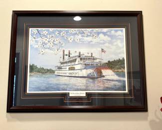 Elaine Speed Nelley Print - The General Jackson Showboat - signed #355 of 2000. 33" X 25.25"