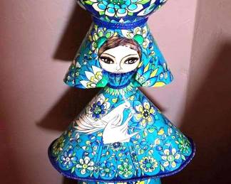 4 Ft Tall Paper Mache Woman WPot