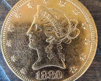 1880 Liberty Head $10 Gold Eagle Coin 6