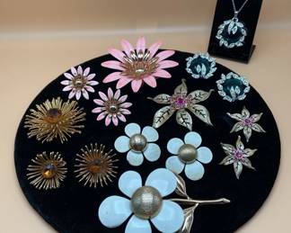 Vintage Flower Patch, Brooches, Earrings Necklace