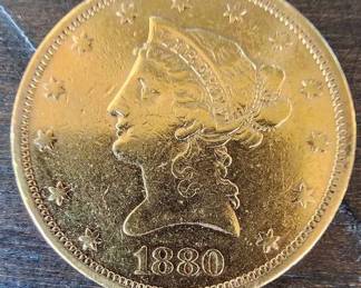 1880 Liberty Head $10 Gold Eagle Coin 12