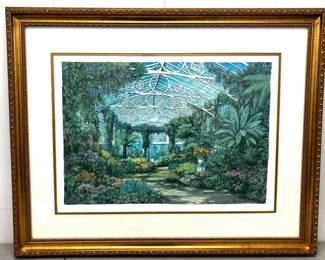 Summer Conservatory Lithograph by Arthur Byrne