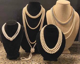 Pearl Necklaces Bracelets Faux Real